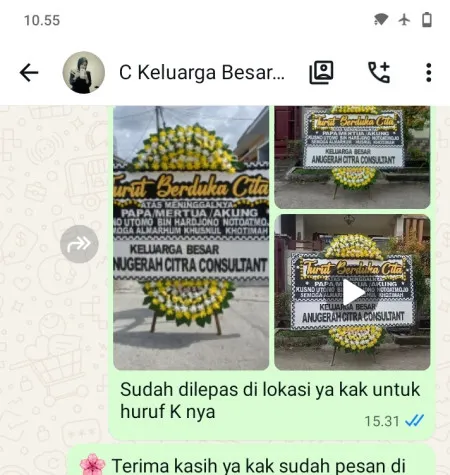 Pengiriman Papan Bunga Duka Cempaka Cisoka
